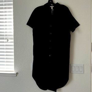 Eileen Fisher Black Button Down Short sleeve dress